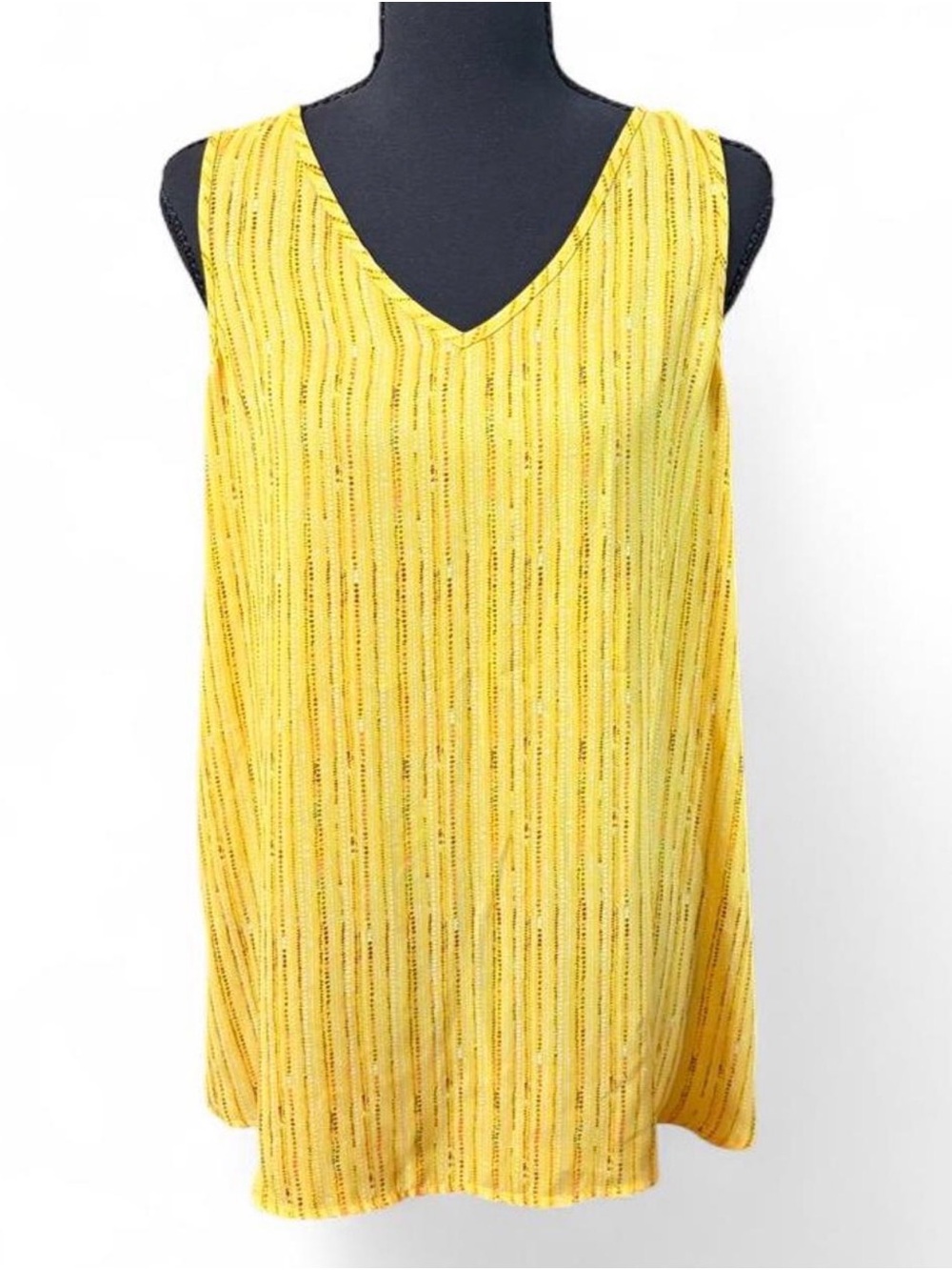 Yellow V-Neck Sleeveless Women's Top